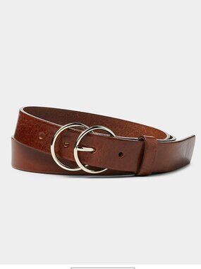 Simons Genuine Italian Leather Belt - Cognac Brown - Double O-Ring - XS